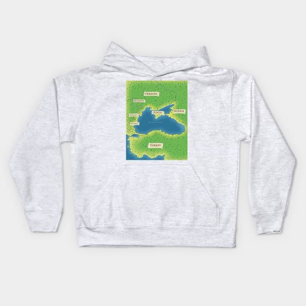 Map of the Black Sea Kids Hoodie by nickemporium1